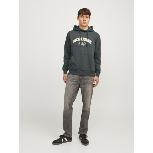JORBRONX ARCH BIG SWEAT HOOD LN Ανδρική Φούτερ Μπλούζα JACK & JONES 12262919 Μαύρο Πράσινο - Image 5