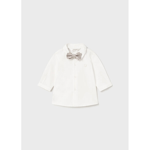 14-02180-015-M-4 Πουκάμισο με παπιγιόν εκρού Mayoral 14-02180-015 - Image 1