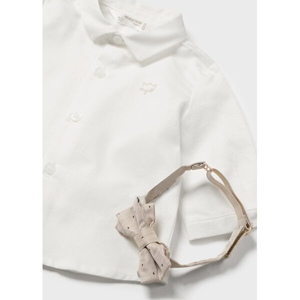 14-02180-015-M-5 Πουκάμισο με παπιγιόν εκρού Mayoral 14-02180-015 - Image 3