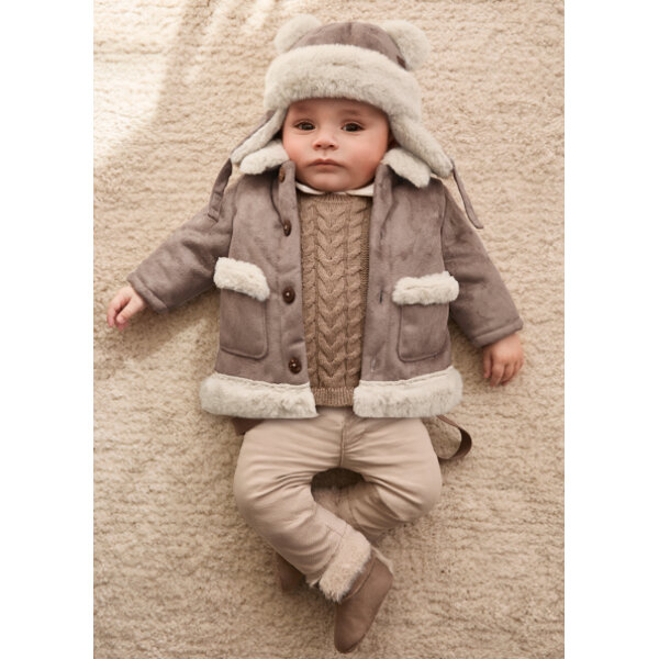 14-02456-032-M-1 Παλτό σουέντ διπλής όψης καφέ Mayoral 14-02456-032 - Image 1