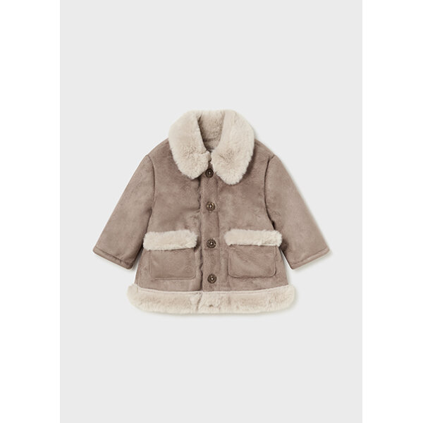 Παλτό σουέντ διπλής όψης καφέ Mayoral 14-02456-032 - Image 3