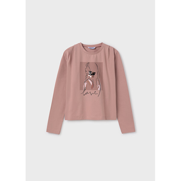 ΠΑΙΔΙΚΗ ΜΠΛΟΥΖΑ ΜΑΚΡΥΜΑΝΙΚΗ ΡΟΖ ΚΟΡΙΤΣΙ MAYORAL 14-07005-071 - Image 1