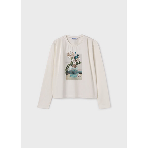 ΠΑΙΔΙΚΗ ΜΠΛΟΥΖΑ ΜΑΚΡΥΜΑΝΙΚΗ ΕΚΡΟΥ ΚΟΡΙΤΣΙ MAYORAL 14-07005-072 - Image 1