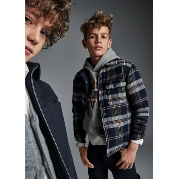 14-07107-049-M-1 ΠΑΙΔΙΚΟ ΠΟΥΚΑΜΙΣΟ ΚΑΡΟ ΜΠΛΕ ΔΙΠΛΗΣ ΟΨΗΣ  ΑΓΟΡΙ MAYORAL 14-07107-049 - Image 1