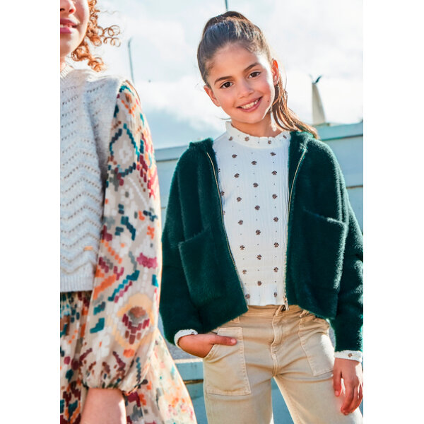 14-07317-015-M-3 ΠΑΙΔΙΚΟ ΖΑΚΕΤΑ ΠΛΕΧΤΗ ΠΡΑΣΙΝΟ ΚΟΡΙΤΣΙ MAYORAL 14-07317-015 - Image 1