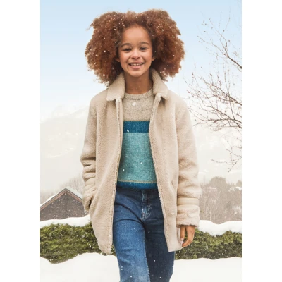 ΠΑΙΔΙΚΟ ΠΑΛΤΟ ΠΡΟΒΑΤΑΚΙ ΜΠΕΖ  ΚΟΡΙΤΣΙ MAYORAL 14-07475-060