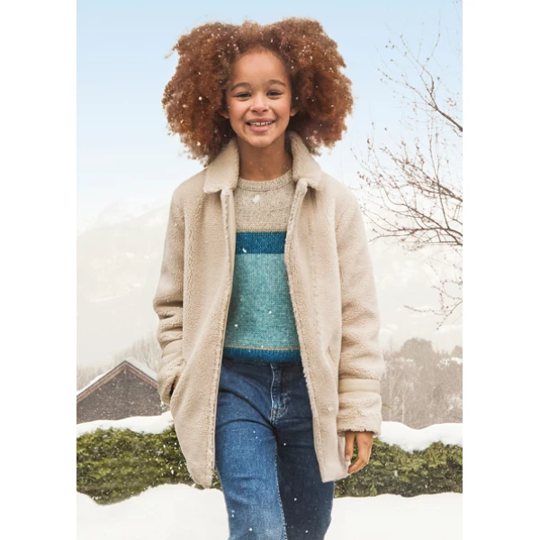 ΠΑΙΔΙΚΟ ΠΑΛΤΟ ΠΡΟΒΑΤΑΚΙ ΜΠΕΖ  ΚΟΡΙΤΣΙ MAYORAL 14-07475-060 - Image 2