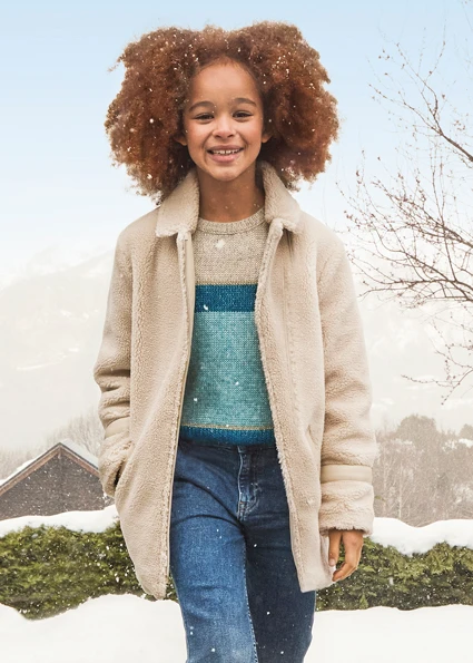 14-07475-060-M-2 ΠΑΙΔΙΚΟ ΠΑΛΤΟ ΠΡΟΒΑΤΑΚΙ ΜΠΕΖ ΚΟΡΙΤΣΙ MAYORAL 14-07475-060 - Image 1