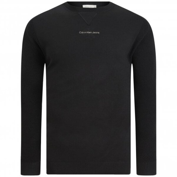 1727251271-83541400 Ανδρικό Πουλόβερ CALVIN KLEIN  MONOLOGO SWEATER  J30J325671 Μαύρο - Image 1