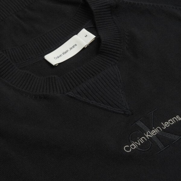 1727251275-56977800 Ανδρικό Πουλόβερ CALVIN KLEIN  MONOLOGO SWEATER  J30J325671 Μαύρο - Image 2