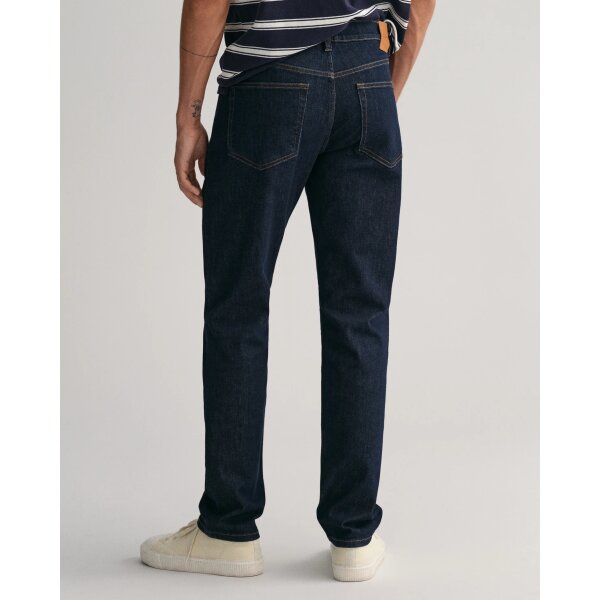 202303-1000260-960-model-bv-1 Ανδρικό Παντελόνι Τζιν GANT SLIM JEANS 1000260 Μπλε Σκούρο - Image 4