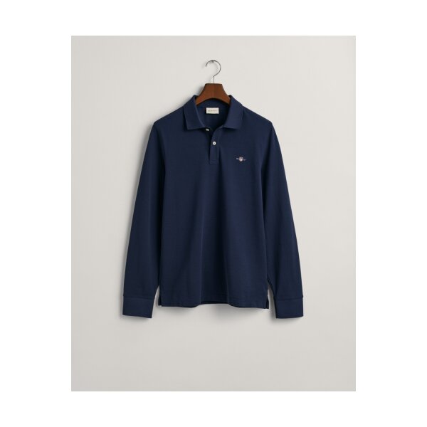 202303-2230-433-flat-fv-1-1000x1500w Ανδρικό POLO GANT SHIELD LS PIQUE 2230 Μπλε - Image 1