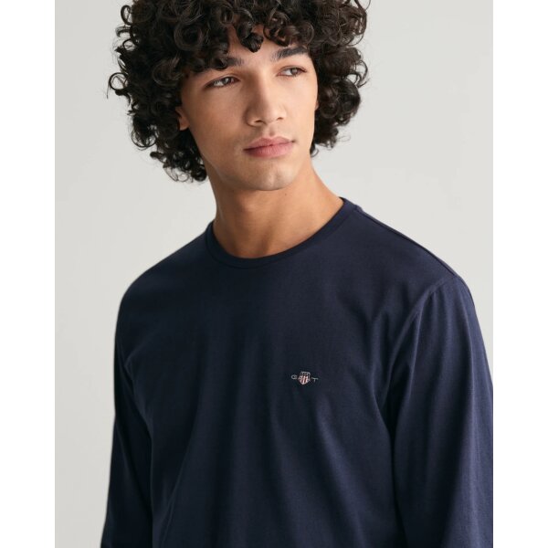 202401-2004049-433-crmodel-fv-1 Ανδρική Μπλούζα GANT REG SHIELD LS 2004049 Μπλε - Image 2