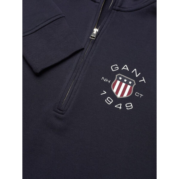 Ανδρική Φούτερ Ζακέτα GANT PRINT HALF ZIP Μπλε 2015088-433 - Image 3