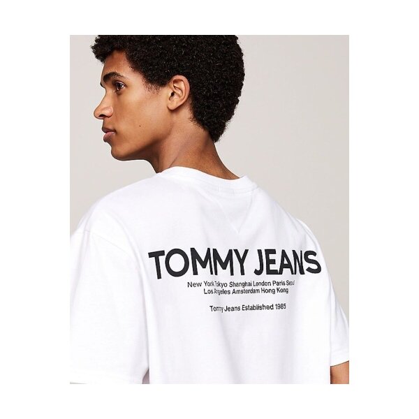 Ανδρική Μπλούζα TOMMY JEANS REG LINEAR  PRINT DM0DM19691 Λευκό - Image 3