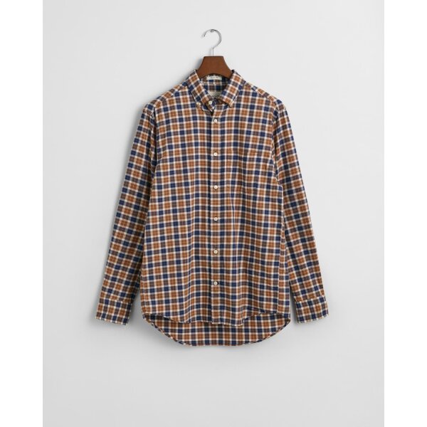7325707770371_fc0 Ανδρικό Πουκάμισο GANT REG LIGHT TWILL CHECK 3240194 Καφέ - Image 2