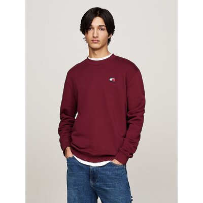 Ανδρική Μπλούζα Φούτερ TOMMY JEANS REG BADGE CREW DM0DM17986 Μπορντώ