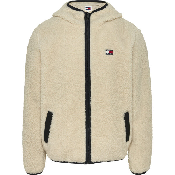 DM0DM19224ACG_F Ανδρική Φούτερ Μπλούζα TOMMY JEANS REG BADGE TEDDY DM0DM19224 Μπεζ - Image 1