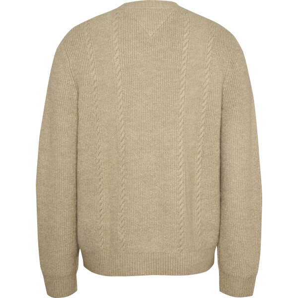 Ανδρικό Πουλόβερ TOMMY JEANS SLIM CABLE KNIT DM0DM19440 Μπεζ - Image 3