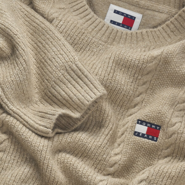 Ανδρικό Πουλόβερ TOMMY JEANS SLIM CABLE KNIT DM0DM19440 Μπεζ - Image 2