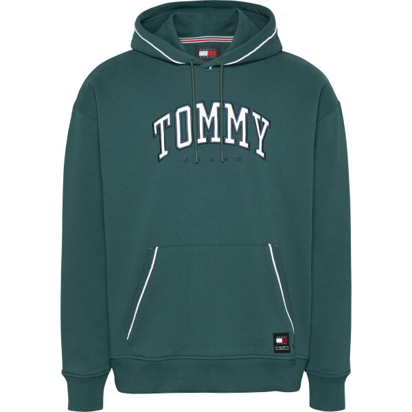 DM0DM19760CWG_F Ανδρική Μπλούζα Φούτερ TOMMY JEANS RLX VARSITY PIPPING DM0DM19760 πράσινο - Image 1