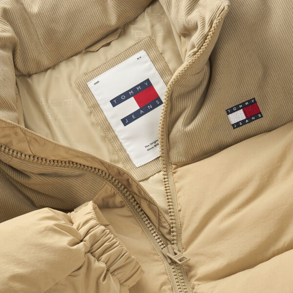 DM0DM20004AB9_D3 Ανδρικό Μπουφάν TOMMY JEANS CORD MIX ALASKA PUFFER DM0DM20004 Μπεζ - Image 3