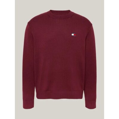 Ανδρικό Πουλόβερ TOMMY JEANS REG BADGE SWEATER DM0DM20706 Μπορντώ