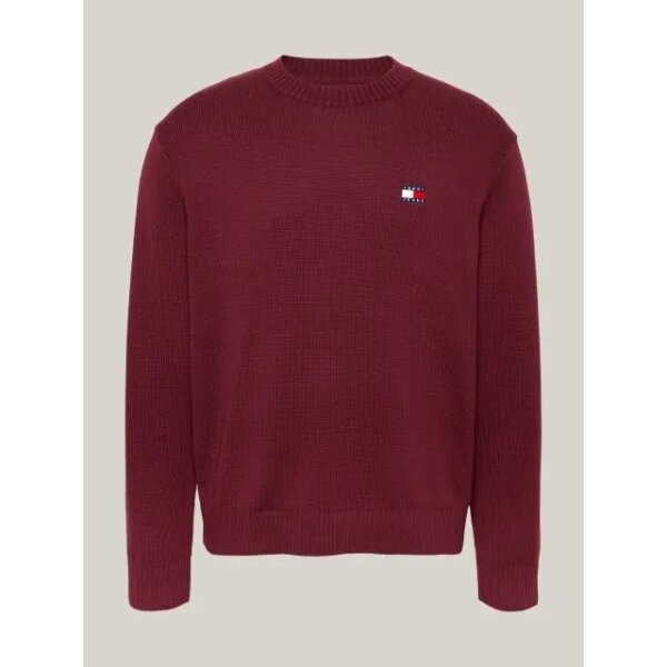 Ανδρικό Πουλόβερ TOMMY JEANS REG BADGE SWEATER DM0DM20706 Μπορντώ - Image 1