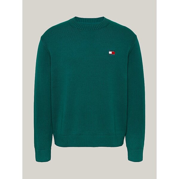 DM0DM20706_CWG_alternate4 Ανδρικό Πουλόβερ TOMMY JEANS REG BADGE SWEATER DM0DM20706 πράσινο - Image 1