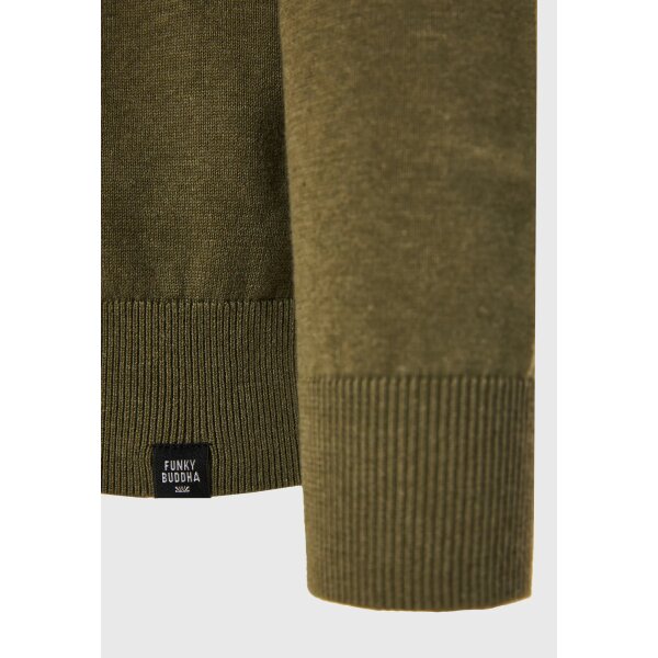 Ανδρικό Πλεκτό Λαιμόκοψη FUNKY BUDDHA FBM010-001-09 Χακί24 - Image 3