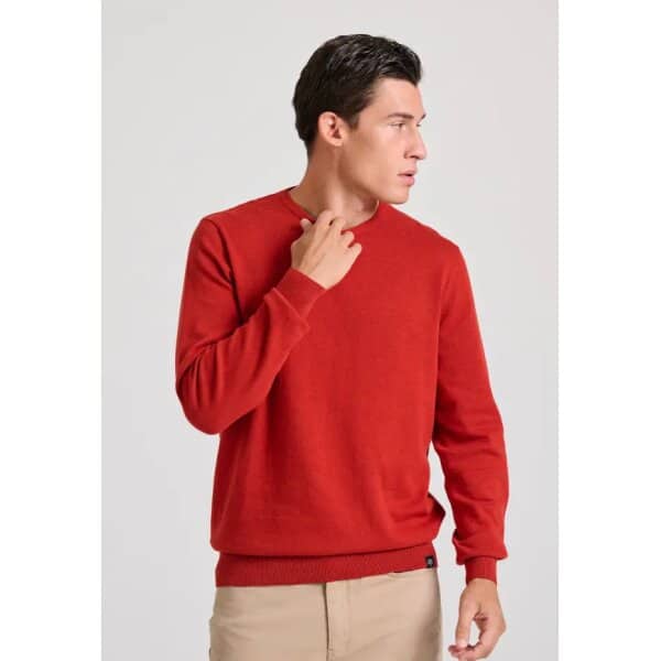 Ανδρικό Πλεκτό Λαιμόκοψη FUNKY BUDDHA FBM010-001-09 κόκκινο - Image 4