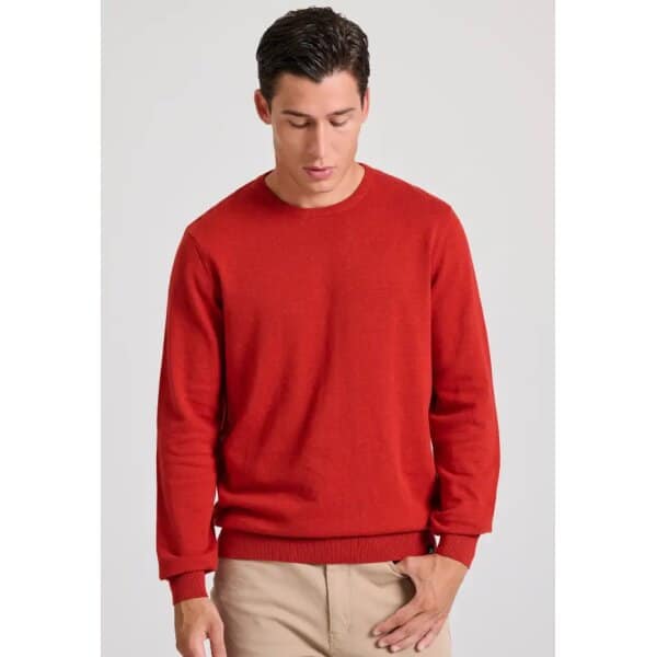 Ανδρικό Πλεκτό Λαιμόκοψη FUNKY BUDDHA FBM010-001-09 κόκκινο - Image 1