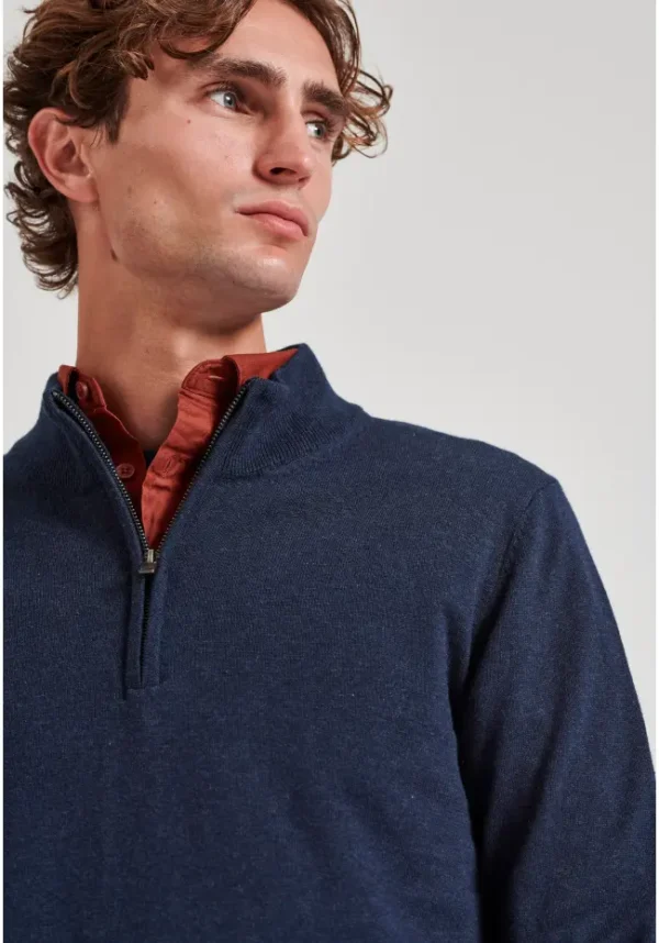 Ανδρικό Πλεκτό με Φερμουαρ FUNKY BUDDHA FBM010-003-09 Μπλε - Image 2