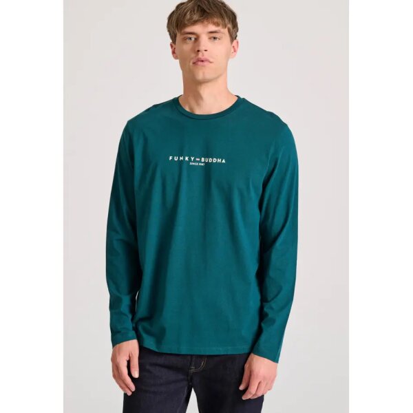 Ανδρική Μπλούζα Μακρύ Μανίκι FUNKY BUDDHA FBM010-005-07 Πράσινο - Image 1