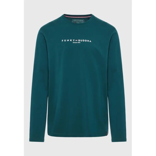 Ανδρική Μπλούζα Μακρύ Μανίκι FUNKY BUDDHA FBM010-005-07 Πράσινο - Image 2
