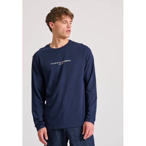Ανδρική Μπλούζα Μακρύ Μανίκι FUNKY BUDDHA FBM010-005-07 Μπλε - Image 1