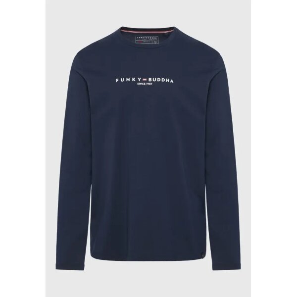 Ανδρική Μπλούζα Μακρύ Μανίκι FUNKY BUDDHA FBM010-005-07 Μπλε - Image 4