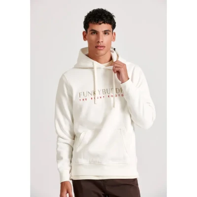 Ανδρική Μπλούζα Φούτερ FUNKY BUDDHA FBM010-006-06 Λευκό