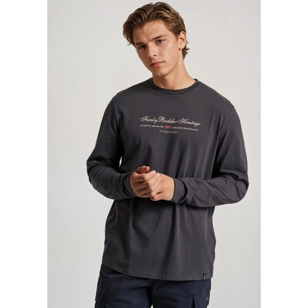 Ανδρική Μπλούζα Μακρύ Μανίκι FUNKY BUDDHA FBM010-006-07 Ανθρακί - Image 2
