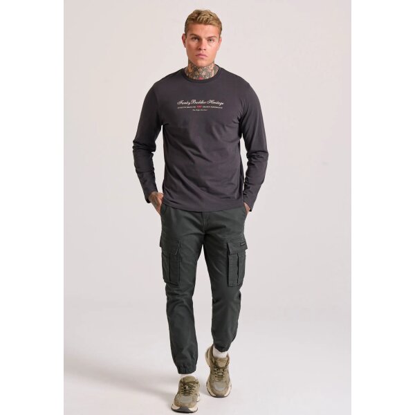 Ανδρική Μπλούζα Μακρύ Μανίκι FUNKY BUDDHA FBM010-006-07 Ανθρακί - Image 3