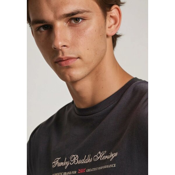 Ανδρική Μπλούζα Μακρύ Μανίκι FUNKY BUDDHA FBM010-006-07 Ανθρακί - Image 4