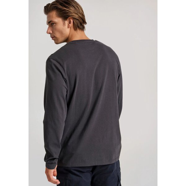 Ανδρική Μπλούζα Μακρύ Μανίκι FUNKY BUDDHA FBM010-006-07 Ανθρακί - Image 5