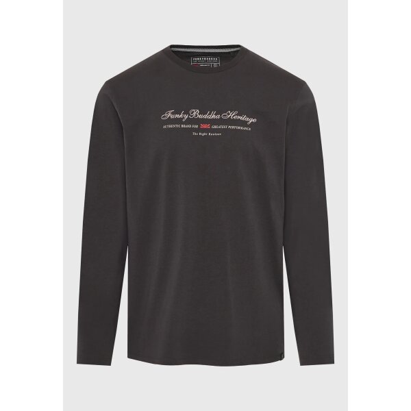 Ανδρική Μπλούζα Μακρύ Μανίκι FUNKY BUDDHA FBM010-006-07 Ανθρακί - Image 1