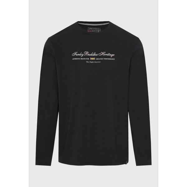 Ανδρική Μπλούζα Μακρύ Μανίκι FUNKY BUDDHA FBM010-006-07 Μαύρο - Image 1