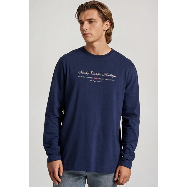 Ανδρική Μπλούζα Μακρύ Μανίκι FUNKY BUDDHA FBM010-006-07 Μπλε - Image 1