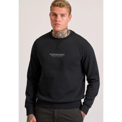 Ανδρική Μπλούζα Φούτερ Λαιμόκοψη FUNKY BUDDHA FBM010-010-06 Μαύρο