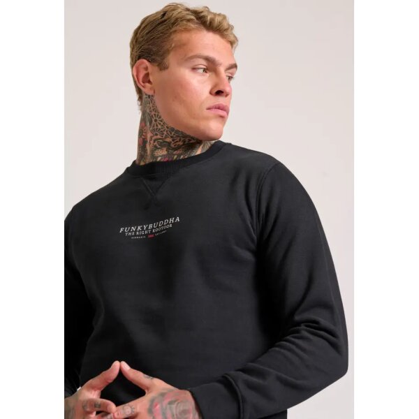 Ανδρική Μπλούζα Φούτερ Λαιμόκοψη FUNKY BUDDHA FBM010-010-06 Μαύρο - Image 3