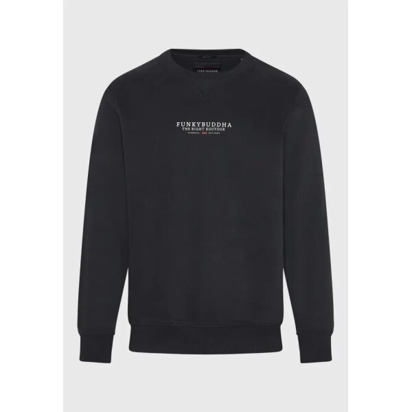 Ανδρική Μπλούζα Φούτερ Λαιμόκοψη FUNKY BUDDHA FBM010-010-06 Μαύρο - Image 2