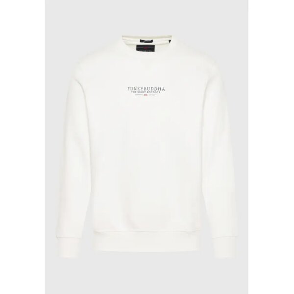 Ανδρική Μπλούζα Φούτερ Λαιμόκοψη FUNKY BUDDHA FBM010-010-06 Λευκό - Image 2