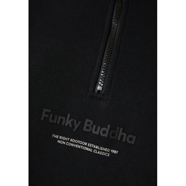 Ανδρική Μπλούζα Φούτερ με Φερμουάρ Λαιμόκοψη FUNKY BUDDHA FBM010-011-06 Μαύρο - Image 2